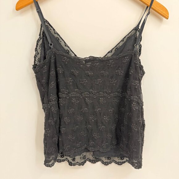 Vtg Karen Kane Black Lace Babydoll Top‎ Womens XL Scalloped Hem Spaghetti Straps - Picture 8 of 8